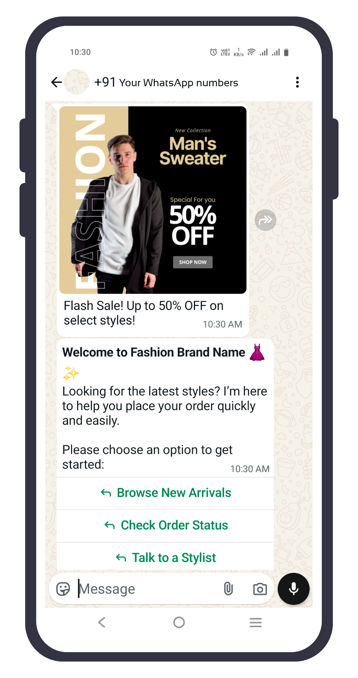 Fashion WhatsApp AI Interface